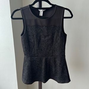 ☀️BOGO Item H&M Black Lace Sleeveless Peplum Top☀️